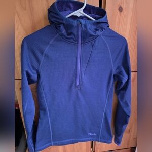 Rab Nucleus Women's Blue Half-Zip Hooded Midlayer Size 6